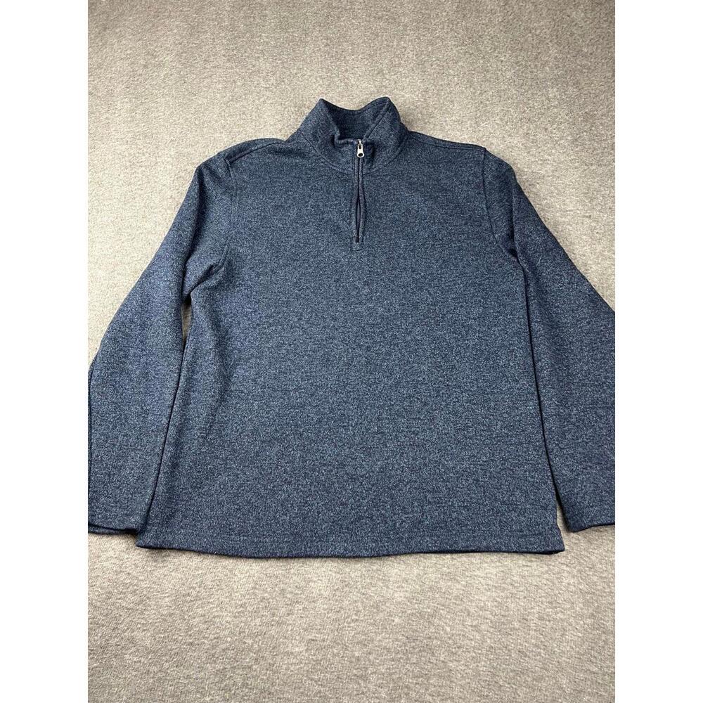 IZOD Men's Quarter-Zip Pullover Sweater Size Large Navy‎